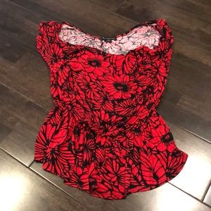 Red and black blouse